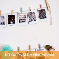 Kit 16 fotos Mini Polaroid 10x8 + 16 Broches + Hilo